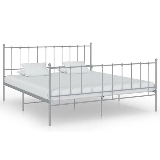 Szare metalowe łóżko z zagłówkiem 140x200 cm - Cesaro Elior One Size Edinos.pl