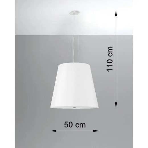 Biały minimalistyczny żyrandol z abażurem - EX669-Genevo Lumes One Size Edinos.pl