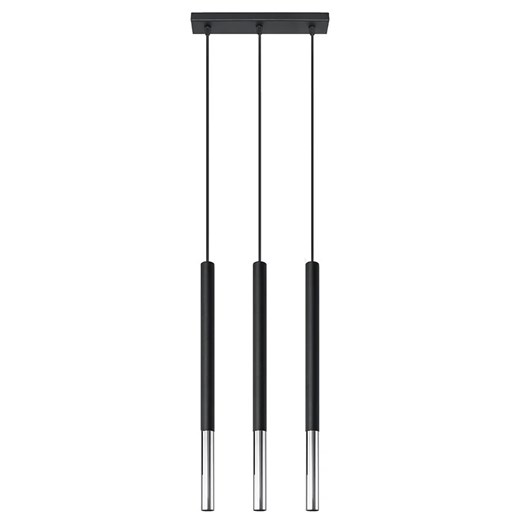 Czarna chromowana potrójna lampa wisząca - EX720 W8-H20 ze sklepu Edinos.pl w kategorii Lampy wiszące - zdjęcie 172343067