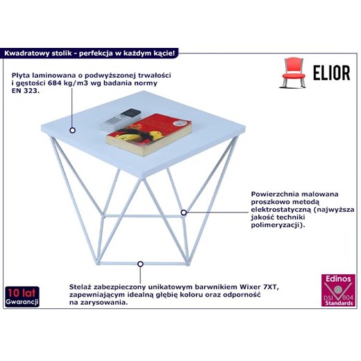 Biały druciany stolik kawowy - Galapi 5X Elior One Size Edinos.pl