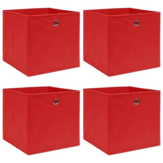 Zestaw czerwonych pudełek z materiału 4 sztuki - Fiwa 4X ze sklepu Edinos.pl w kategorii Pudełka i pojemniki - zdjęcie 172343308