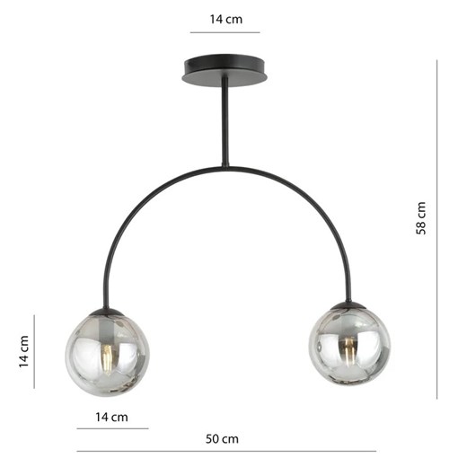 Nowoczesna metalowa lampa sufitowa - D114-Inos Lumes One Size Edinos.pl