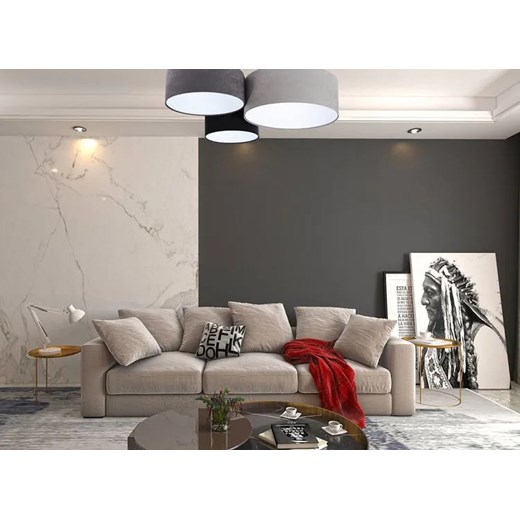 Trójkolorowy plafon z białym wnętrzem abażura- EXX44-Hevas Lumes One Size Edinos.pl