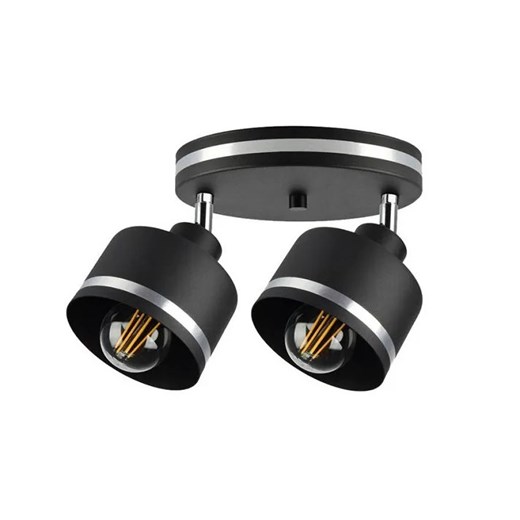 Czarna lampa sufitowa z dwoma reflektorami - V124-Torini ze sklepu Edinos.pl w kategorii Lampy sufitowe - zdjęcie 172343597