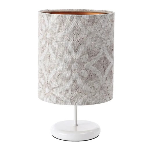 Biała lampka stołowa z ozdobnym abażurem - S364-Alkatra Lumes One Size Edinos.pl