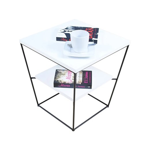 Kwadratowy stolik kawowy z białym blatem - Arakin 4X Elior One Size Edinos.pl