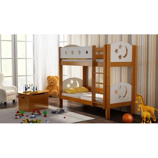 Zielone łóżko piętrowe dziecięce z księżycem - Mimi 3X 180x90 cm Elior One Size Edinos.pl