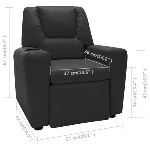 Czarny nowoczesny fotel dla dziecka - Meldun Elior One Size Edinos.pl