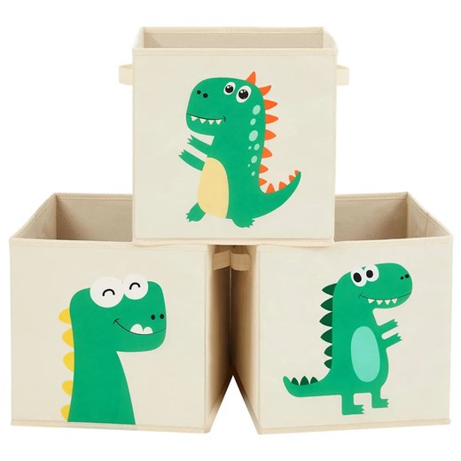 Komplet 3 składanych organizerów z dinozaurami - Diki ze sklepu Edinos.pl w kategorii Kosze i pudełka na zabawki - zdjęcie 172344167