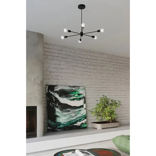 Czarny duży żyrandol industrialny - S497-Trigo Lumes One Size Edinos.pl