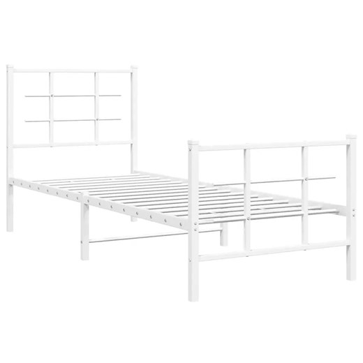 Białe pojedyncze łóżko metalowe 80x200 cm - Alester ze sklepu Edinos.pl w kategorii Łóżka i materace - zdjęcie 172344676