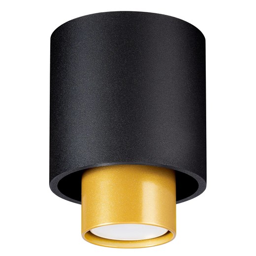 Czarno-złoty nowoczesny plafon tuba - S183-Stelo ze sklepu Edinos.pl w kategorii Lampy sufitowe - zdjęcie 172344719