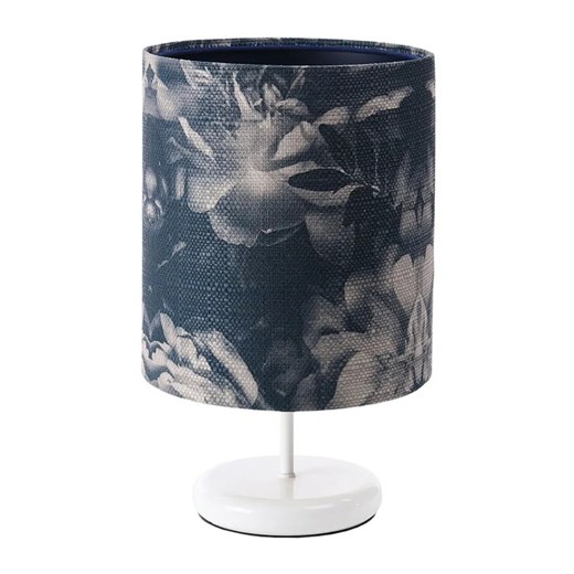 Biało-granatowa lampka nocna w kwiaty - S395-Damis Lumes One Size Edinos.pl