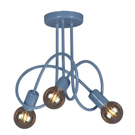 Niebieska loftowa lampa sufitowa dziecięca - S548-Adorva ze sklepu Edinos.pl w kategorii Lampy wiszące - zdjęcie 172344926
