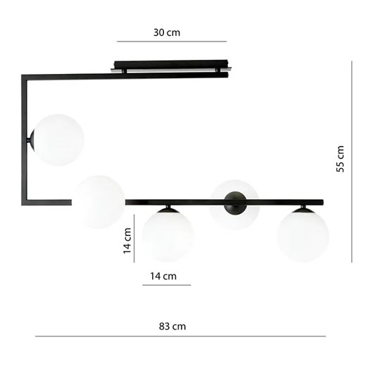 Modernistyczna lampa sufitowa z mlecznymi kloszami - D108-Emea Lumes One Size Edinos.pl