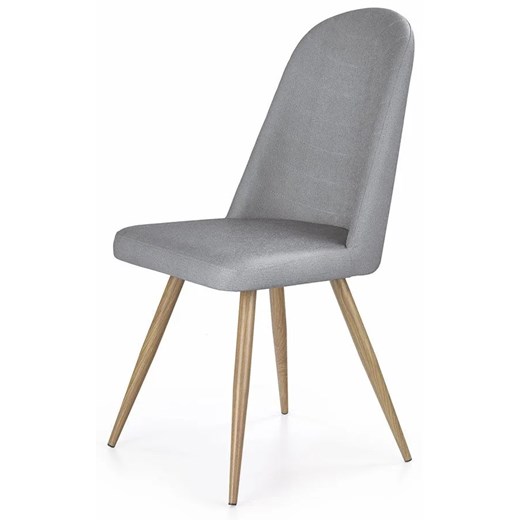Skandynawskie krzesło tapicerowane Dalal - popielate ze sklepu Edinos.pl w kategorii Krzesła - zdjęcie 172345449