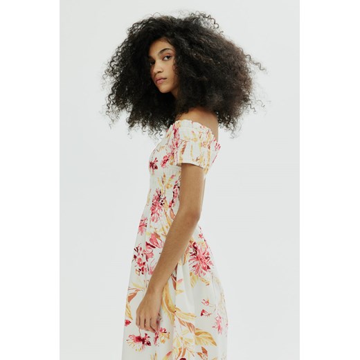 H & M - Sukienka z odkrytymi ramionami - Biały ze sklepu H&M w kategorii Sukienki - zdjęcie 172346367