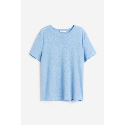 H & M - Lniany T-shirt - Niebieski ze sklepu H&M w kategorii Bluzki damskie - zdjęcie 172346377