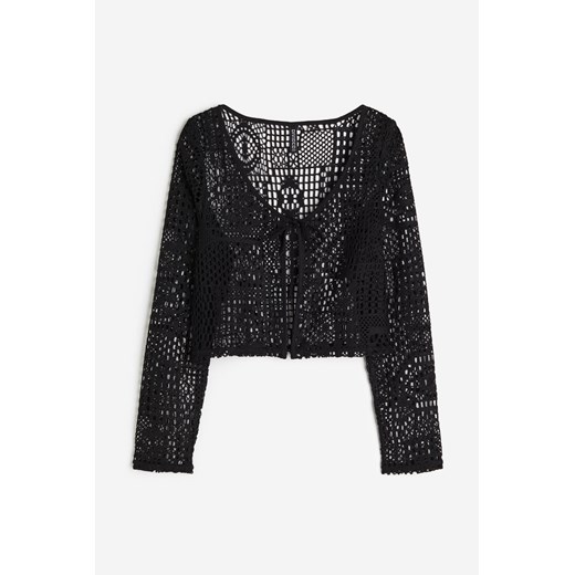 H & M - Kardigan z wiązaniem - Czarny ze sklepu H&M w kategorii Swetry damskie - zdjęcie 172346387