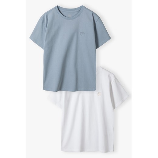 2pak bluzek z krótkim rękawem - niebieski i biały - Limited Edition ze sklepu 5.10.15 w kategorii T-shirty chłopięce - zdjęcie 172347167