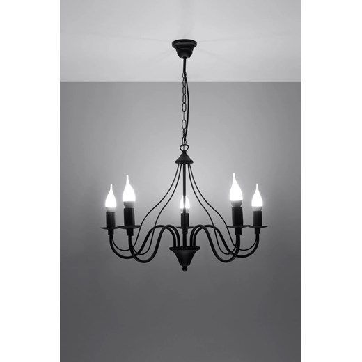 Retro żyrandol świecznik E754-Minerwi - czarny Lumes One Size Edinos.pl