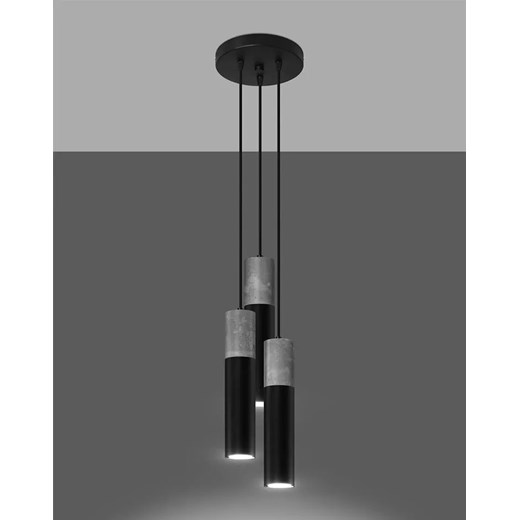 Czarna industrialna lampa wisząca tuba - S756-Borgis Lumes One Size Edinos.pl