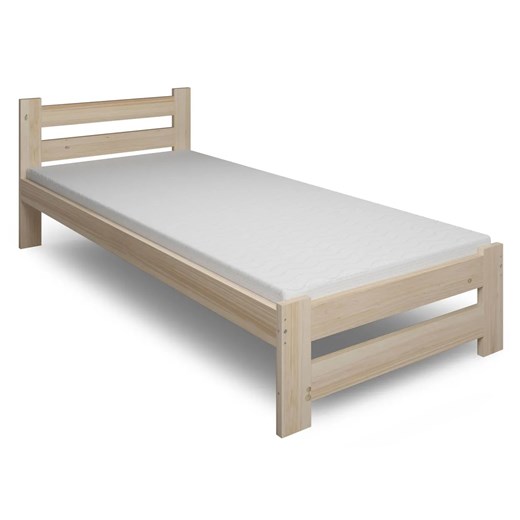 Drewniane łóżko jednoosobowe 90x200 - Zinos ze sklepu Edinos.pl w kategorii Łóżka i materace - zdjęcie 172348418