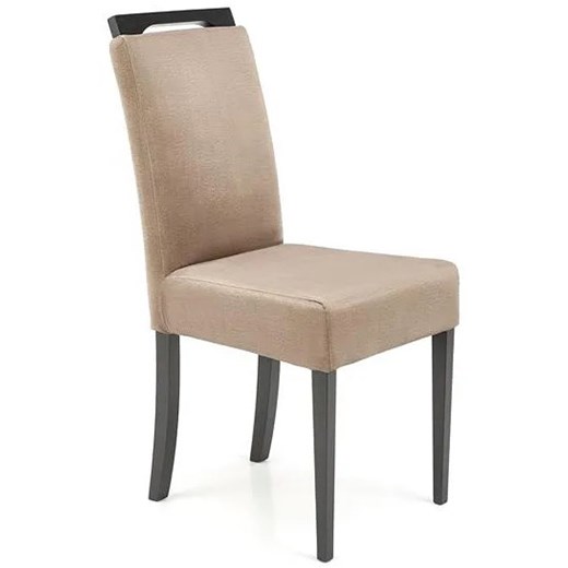 Krzesło drewniane z beżową tapicerką - Tridin ze sklepu Edinos.pl w kategorii Krzesła - zdjęcie 172348677