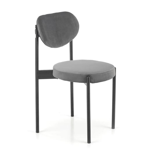 Szare welurowe krzesło - Arno ze sklepu Edinos.pl w kategorii Krzesła - zdjęcie 172348919