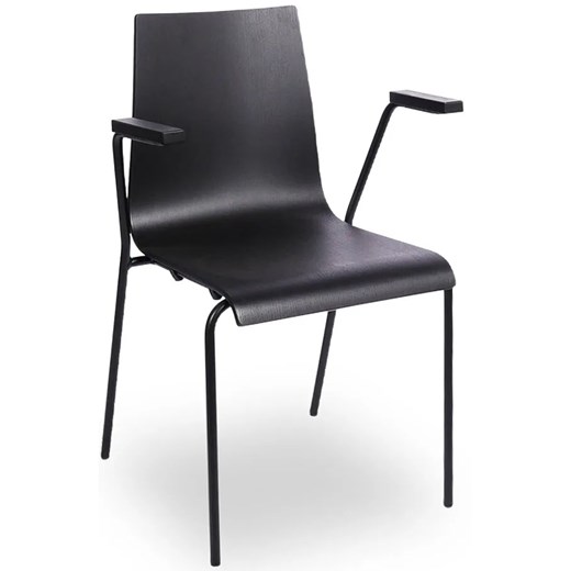Metalowe krzesło z podłokietnikami czarny + czarny - Gixo 4X ze sklepu Edinos.pl w kategorii Krzesła - zdjęcie 172349045