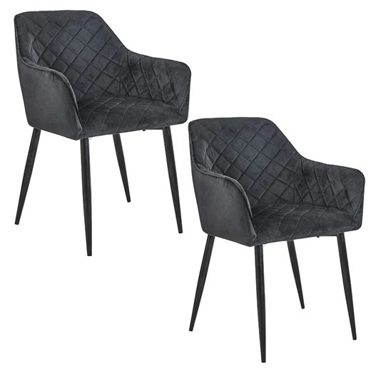 Czarny zestaw 2 welurowych krzeseł - Wanja Elior One Size okazyjna cena Edinos.pl