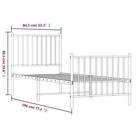 Czarne metalowe łózko pojedyncze 80x200 cm - Romaxo Elior One Size Edinos.pl