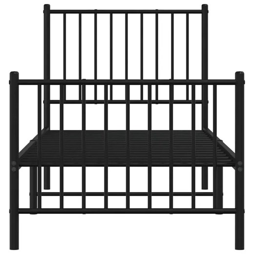 Czarne metalowe łózko pojedyncze 80x200 cm - Romaxo Elior One Size Edinos.pl
