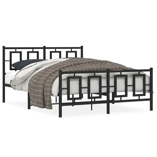 Czarne metalowe łóżko loftowe 120x200cm - Esenti Elior One Size Edinos.pl