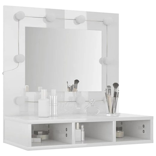 Toaletka z lustrem nablatowa lub wisząca biały połysk - Arvola 4X ze sklepu Edinos.pl w kategorii Toaletki - zdjęcie 172349465