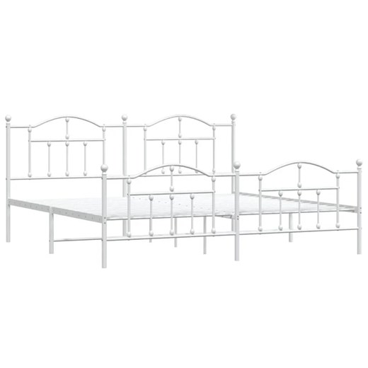 Białe metalowe łóżko industrialne 200x200 cm - Wroxo ze sklepu Edinos.pl w kategorii Łóżka i materace - zdjęcie 172349545