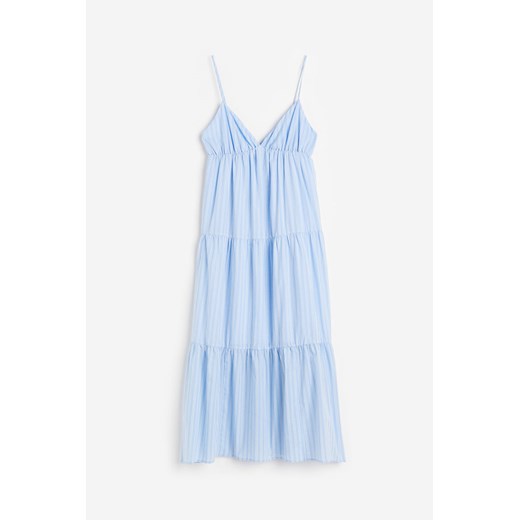 H & M - Bawełniana sukienka z falbaniastym dołem - Niebieski H & M XS H&M