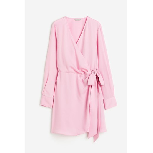 H & M - Kopertowa sukienka - Różowy H & M XS H&M