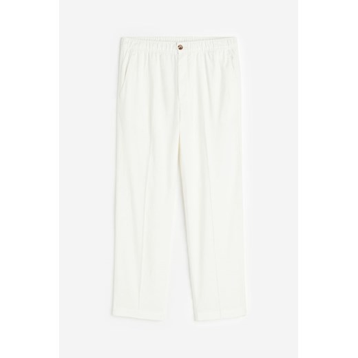 H & M - Spodnie z lnem Regular Fit - Biały H & M L H&M