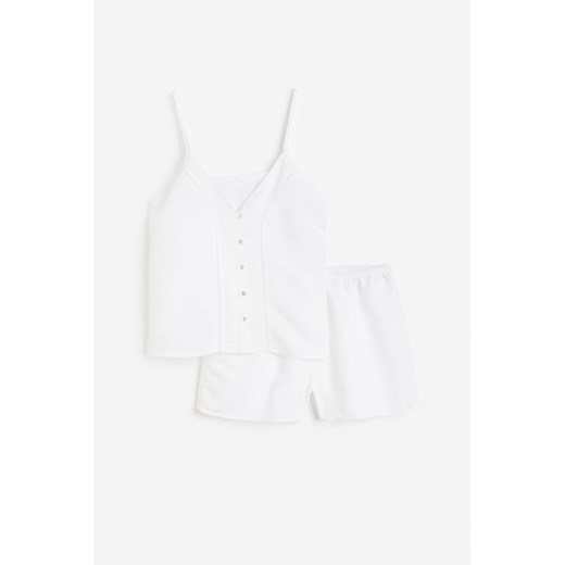 H & M - Piżama z domieszką lnu - Biały H & M XS H&M