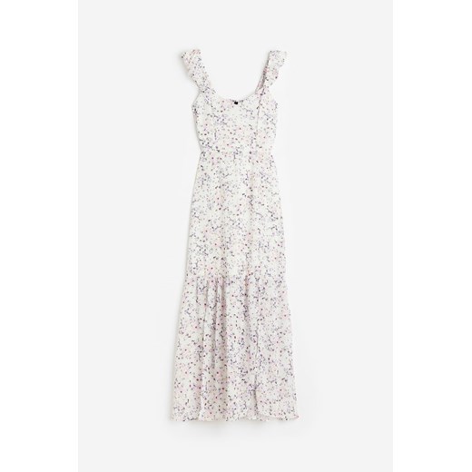 H & M - Szyfonowa sukienka z odkrytymi plecami - Biały H & M M H&M