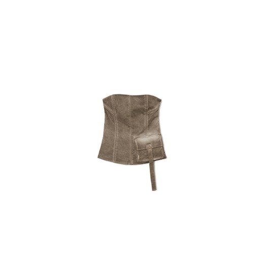 Cropp - Brązowy gorsetowy top - brązowy ze sklepu Cropp w kategorii Bluzki damskie - zdjęcie 172352535