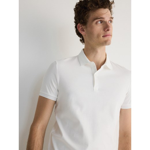 Reserved - Koszulka polo slim - złamana biel ze sklepu Reserved w kategorii T-shirty męskie - zdjęcie 172353086