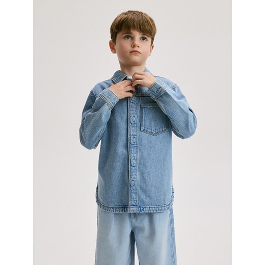 Reserved - Jeansowa koszula - niebieski ze sklepu Reserved w kategorii Koszule chłopięce - zdjęcie 172353105