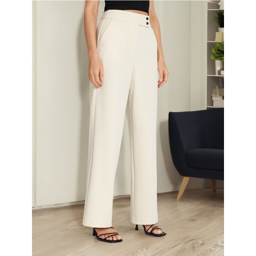 Sinsay - Spodnie eleganckie - kremowy ze sklepu Sinsay w kategorii Spodnie damskie - zdjęcie 172353978