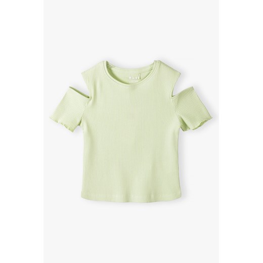 T-shirt dziewczęcy z ozdobnymi rękawami - Limited Edition ze sklepu 5.10.15 w kategorii Bluzki dziewczęce - zdjęcie 172354416