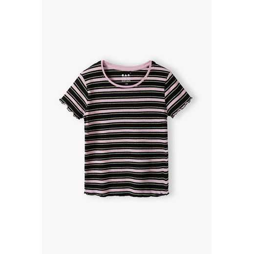 T-shirt dziewczęcy w prążki - Limited Edition ze sklepu 5.10.15 w kategorii Bluzki dziewczęce - zdjęcie 172354417