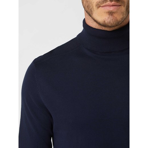 Sweter z wywijanym kołnierzem z bawełny model ‘Berg’ Selected Homme S promocja Peek&Cloppenburg 