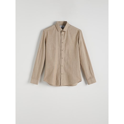 Reserved - Koszula regular fit - brązowy ze sklepu Reserved w kategorii Koszule męskie - zdjęcie 172356798