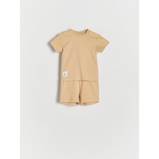Reserved - Bawełniany komplet - beżowy ze sklepu Reserved w kategorii Komplety niemowlęce - zdjęcie 172356876